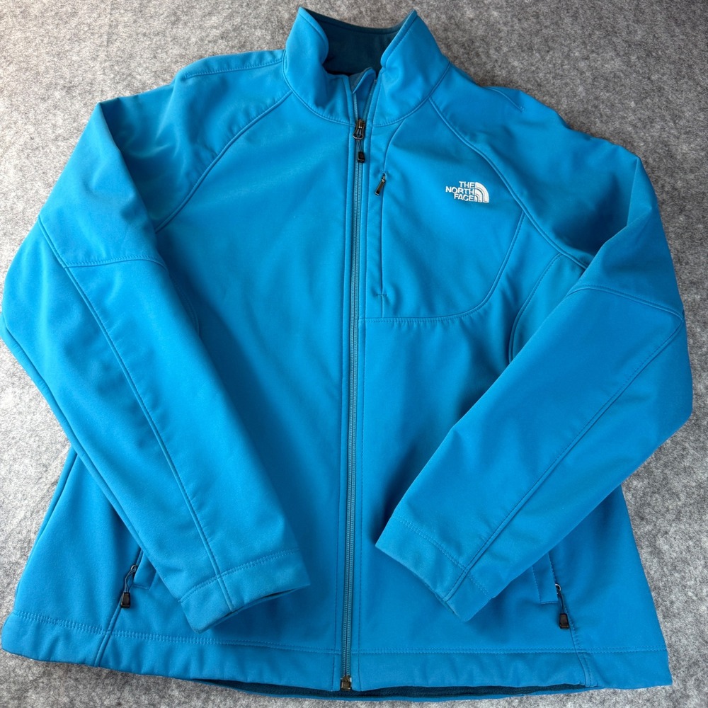 The North Face Apex Bionic Softshell Jacket Womens XL Blue Windproof Full Zip